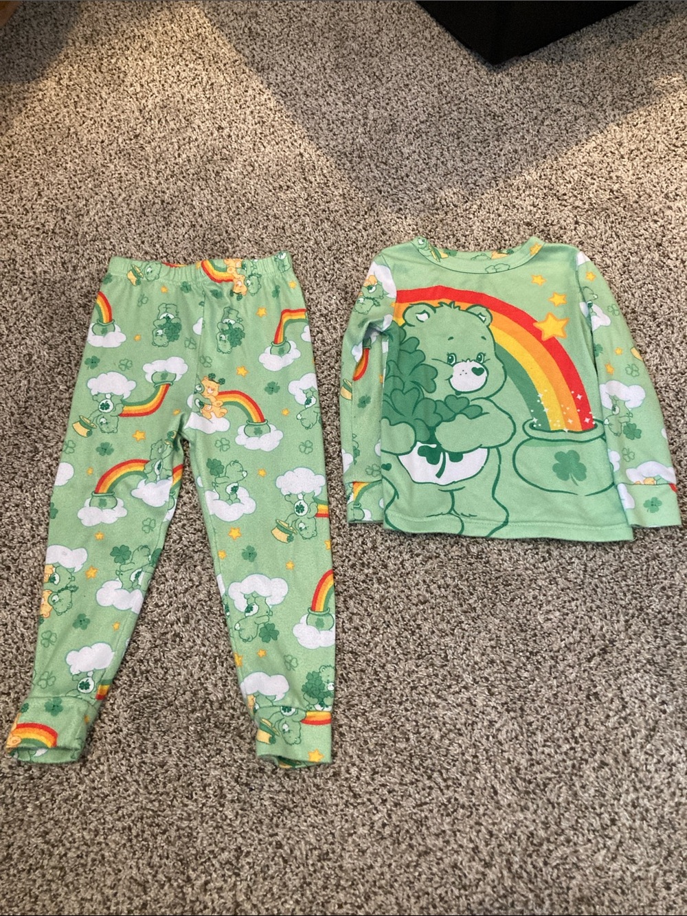 Care Bears Shamrock Green Rainbow Pajama Set